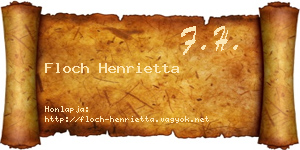 Floch Henrietta névjegykártya